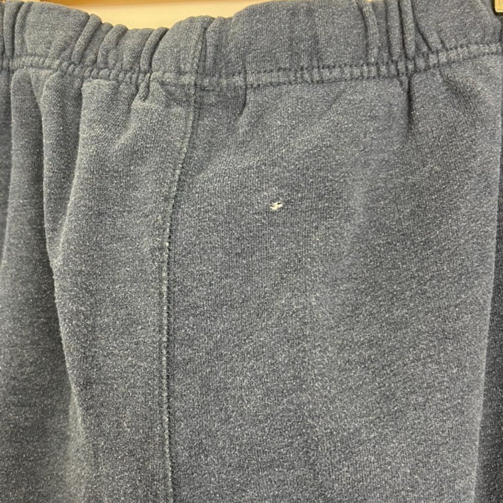 Roots Athletic Cotton Blue Sweatpants FLAW w/ Small 1" hole - Picture 10 of 12